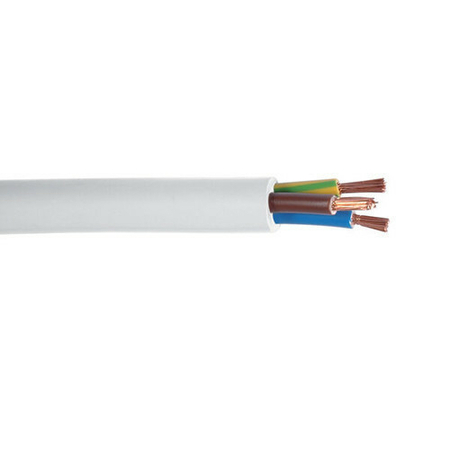 Câble électrique souple H05VVF section 3G4mm² coloris blanc vendu à la coupe au ml - Gedimat.fr