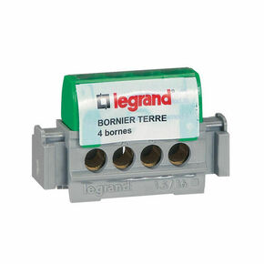 Bornier de terre 4 bornes cble 1,5  16mm vert - Gedimat.fr