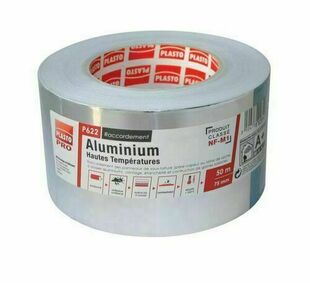 Adhésif aluminium hautes températures tous usages M1 P622 - 50mx48mm - Gedimat.fr