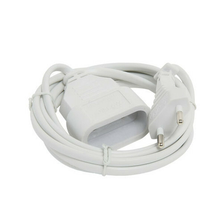 Rallonge électrique simple 2 pôles 6A coloris blanc long.2m - Gedimat.fr
