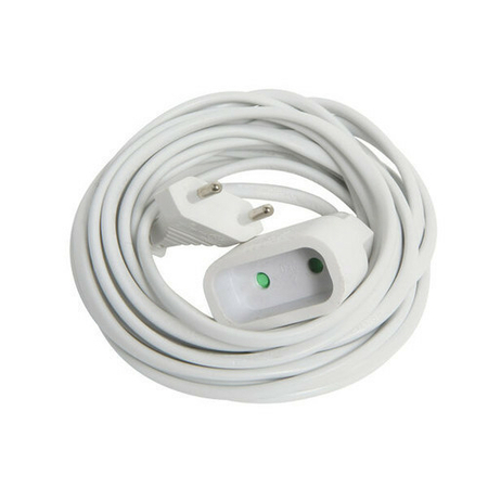 Rallonge électrique simple 2 pôles 6A coloris blanc long.5m - Gedimat.fr