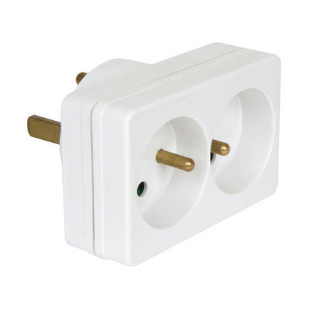 Adaptateur 20 ampères en 2x16 ampères coloris blanc - Gedimat.fr