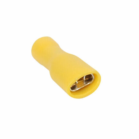 Cosse électrique à clips femelle isolé larg.6,3mm ép.0,8mm 10 pièces coloris jaune - Gedimat.fr