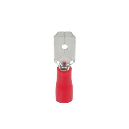 Cosse électrique à clips mâle pré-isolé larg.6,3mm ép.0,8mm 10 pièces coloris rouge - Gedimat.fr