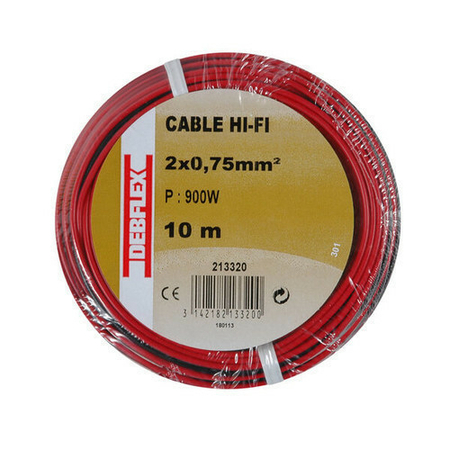 Câble HI-FI 2x0,75mm² 10m rouge/noir - Gedimat.fr