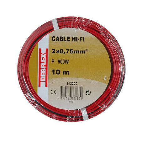 Cble HI-FI 2x0,75mm 10m rouge-noir - Gedimat.fr