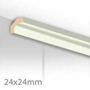 Baguette angle intrieur MDF blanc structur assortie au lambris SWINGLINE -2600x24x24mm - Gedimat.fr