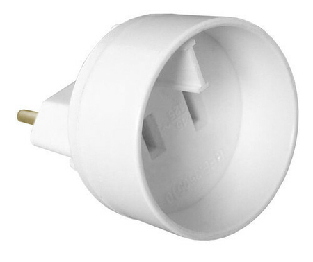 Adaptateur mâle standard européen / femelle standard américain 2P 16A coloris blanc - Gedimat.fr