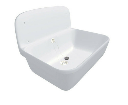 Poste d'eau PVC blanc Nicoll avec dosseret larg.495mm profondeur 345mm haut.totale 348mm coloris blanc - Gedimat.fr