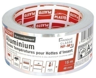 Adhsif aluminium hautes tempratures tous usages M1 P622 - 15mx50mm - Gedimat.fr