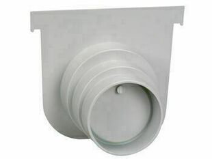 Naissane d'extrmit PVC pour caniveau 200x500x145 - sortie D100-110-125 gris clair - Gedimat.fr