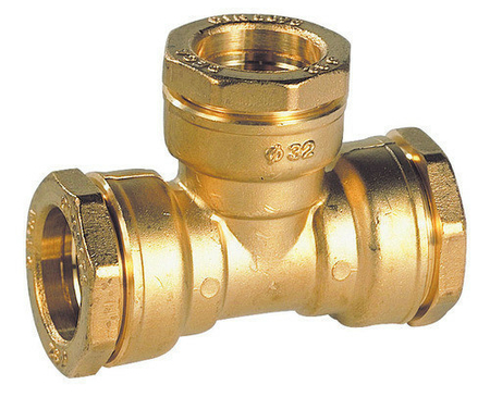 Raccord en Té laiton pour tuyau polyéthylène diam.20mm - Gedimat.fr