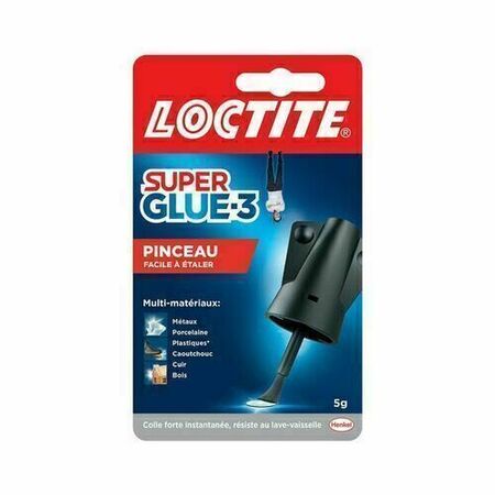 Colle universelle instantanée cyanocrylat loctite SUPER GLUE 3 pinceau 5g - Gedimat.fr