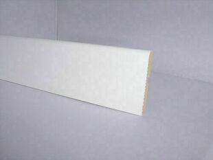 Plinthe MDF revêtue papier arrondie section 10X70mm long.2,40m Blanc - Gedimat.fr