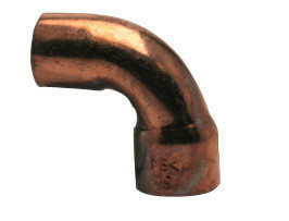 Courbe cuivre à souder grand rayon mâle-femelle 5001A angle 90° diam.14mm avec lien 1 pièce - Gedimat.fr