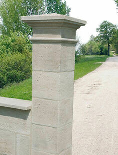 Elment de collerette pour pilier VALANCAY 35cm ton naturel - 40x40x15cm - Gedimat.fr