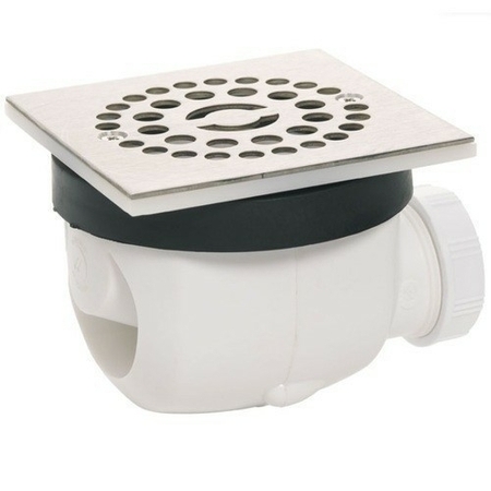 Grille carré en inox brossé TWISTO pour receveur diam.90mm - Gedimat.fr