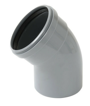 Coude PVC à joint NICOLL mâle-femelle diam.125mm angle 45° - Gedimat.fr