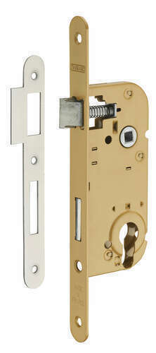 Serrure encastrable à clé pour porte de chambre 1/2 tour axe 40mm bouts  carrés 1 clé