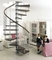 Escalier hélicoïdal KLOE acier/bois diam.1,40m haut.2,53/3,06m finition gris/bois foncé - Gedimat.fr