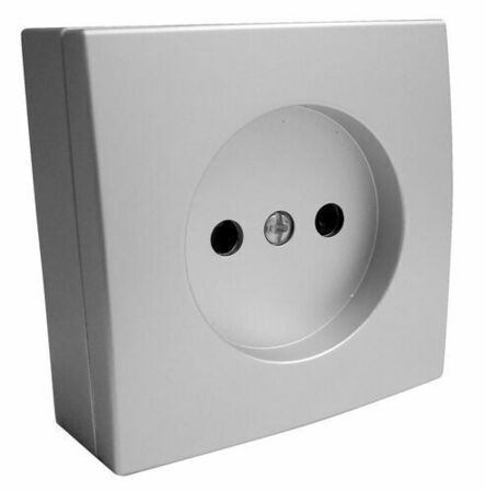 Prise de courant simple série BEL'VUE pour pose en saillie 2 pôles 16A coloris chrome - Gedimat.fr