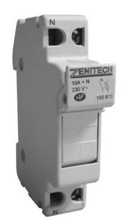 Coupe-circuit électrique modulaire domestique ZENITECH unipolaire + neutre 10A 220V - Gedimat.fr