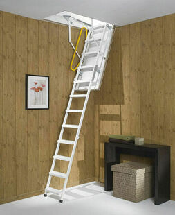 Escalier escamotable ECOSTEEL ISO avec bloc trappe - trémie 120x70cm - Gedimat.fr