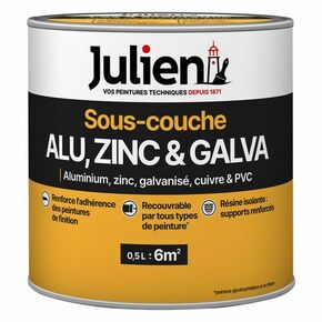 Sous-couche aluminium, zinc, galvanis, cuivre et PVC blanc mat - pot de 0,5L - Gedimat.fr