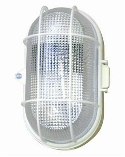 Hublot d'clairage EBENOID ovale polypropylne blanc et verre pour lampe  culot  visser E27 60W maxi - Gedimat.fr