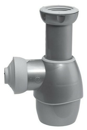 Siphon universel pour lavabo et évier TOUT EN UN finition gris métal - Gedimat.fr