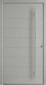 Porte d'entrée aluminium PHOSPHORE laquée blanc droite poussant - 215x90cm - Gedimat.fr