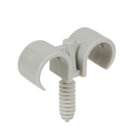 Pontet clips double à frapper diam.20/25mm coloris gris en boîte de 10 pièces - Gedimat.fr