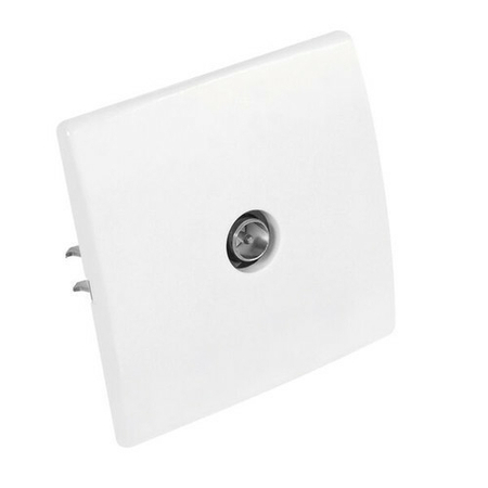 Prise télévision simple mâle diam.9,52mm série PERFECT coloris blanc mat sous film de 1 pièce - Gedimat.fr