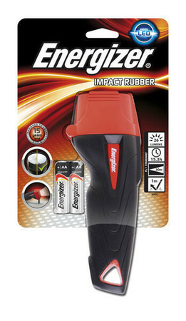 TORCHE CAOUTCHOUC LED IMPACT RUBBER +2AA ENERGIZER - Gedimat.fr