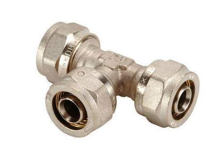 Té égal 3 sorties pour raccord multicouche à compression tube diam.16mm - Gedimat.fr