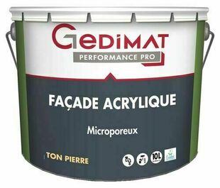 Peinture façade acrylique ton pierre - pot de 10L GEDIMAT PERFORMANCE PRO - Gedimat.fr