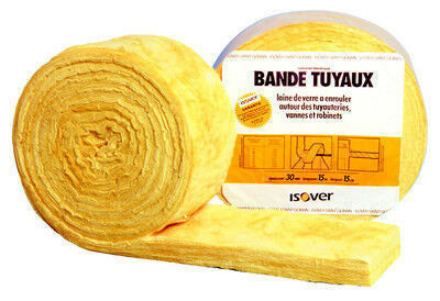 Bande de laine de verre pour Tuyau - 15x0,15m Ep.30mm - R=0,80m².K/W. - Gedimat.fr