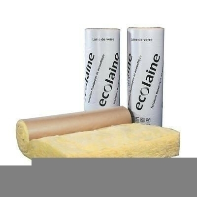 Laine de verre en rouleau ECOLAINE revêtue kraft long.8,50m larg.1.20m ép.100mm - Gedimat.fr