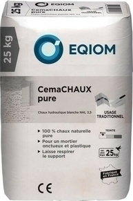 Chaux hydraulique CemaCHAUX PURE NHL 3,5 CE - sac de 25kg - Gedimat.fr