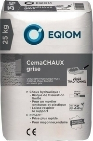 Chaux hydraulique CemaChaux grise HL 5 CE - sac de 25 kg - Gedimat.fr
