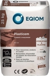 Ciment  maconner PLASTICEM MC 12,5 CE NF - sac de 25 kg - Gedimat.fr