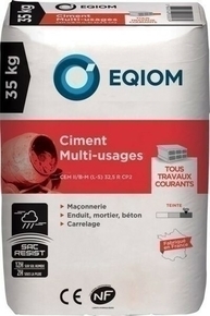 Ciment multi-usages CEM II/B-M(L-S-V) 32,5R CE CP1 NF - sac de 35kg - Gedimat.fr