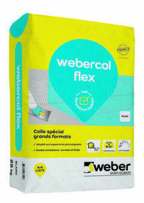 Mortier-colle pour carrelage grands formats WEBERCOL FLEX blanc - sac de 25kg - Gedimat.fr
