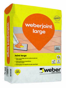 Joint pour carrelage WEBERJOINT LARGE E00 gris ciment - sac de 25kg - Gedimat.fr
