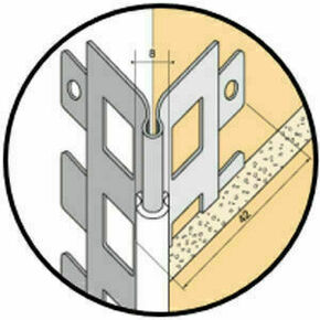 Protge-angle sortant en acier galvanis perfor avec jonction PVC blanc p.10mm long.3,00m - Gedimat.fr
