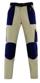 Pantalon de travail coton Tener taille XL beige/bleu - Gedimat.fr