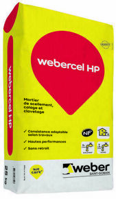 Mortier de scellement WEBERCEL HP - sac de 25kg - Gedimat.fr