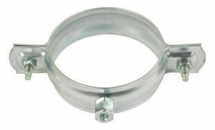 Collier de descente cylindrique  embase 7x150mm avec fixation acier pr-galvanis - D80mm - Gedimat.fr