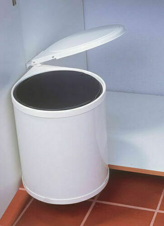 Poubelle ronde 13L acier laqué blanc - Gedimat.fr