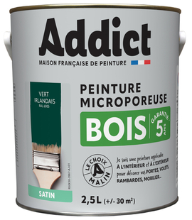 Peinture bois microporeuse intrieur-extrieur 2,5L vert irlandais - Gedimat.fr